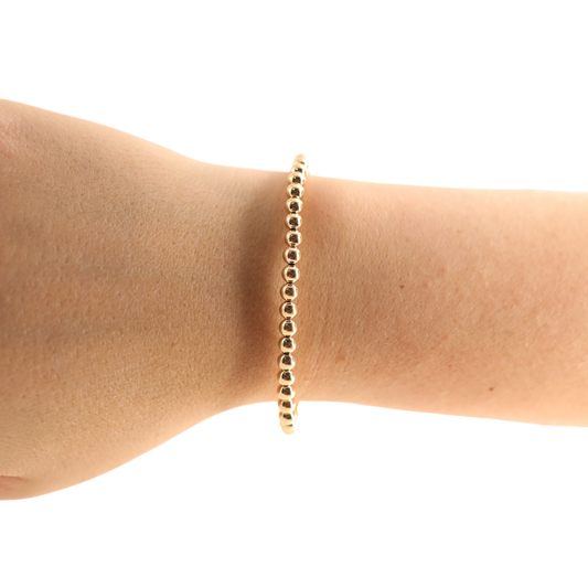 4MM Gold Beaded Bracelet | BEADED BLONDES