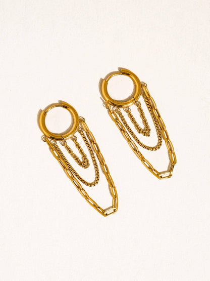 Vianne Multi Chain Drop Earrings | Waterproof Jewelry