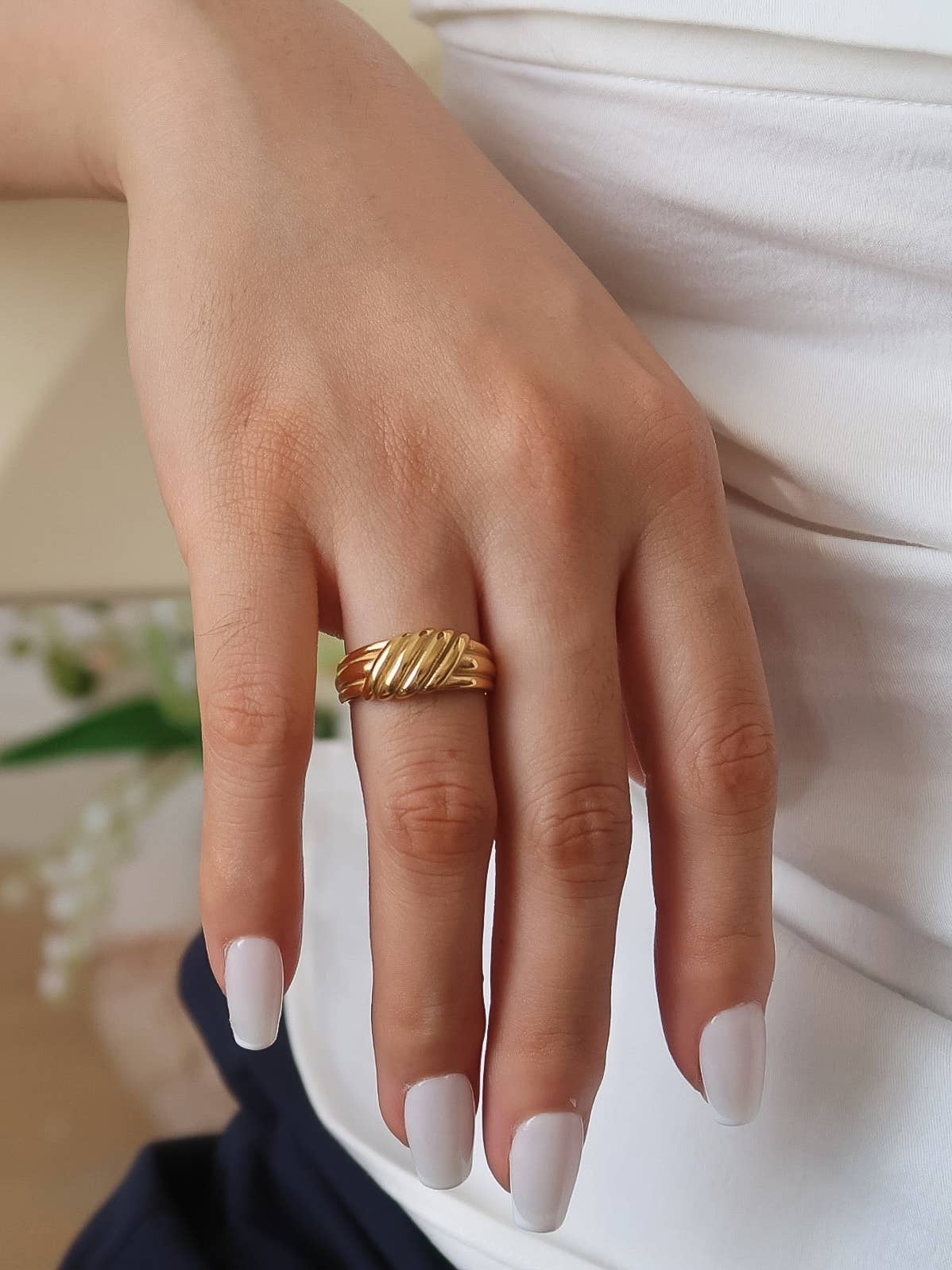 Duvette Twisted Dome Ring | Waterproof Jewelry