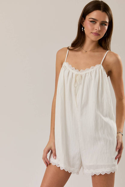 Bree Lace Trim Romper