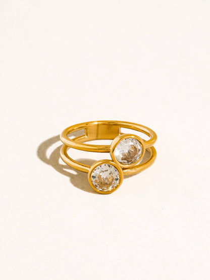 Hollis Double Stone Ring | Waterproof Jewelry