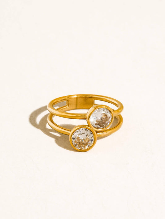 Hollis Double Stone Ring | Waterproof Jewelry