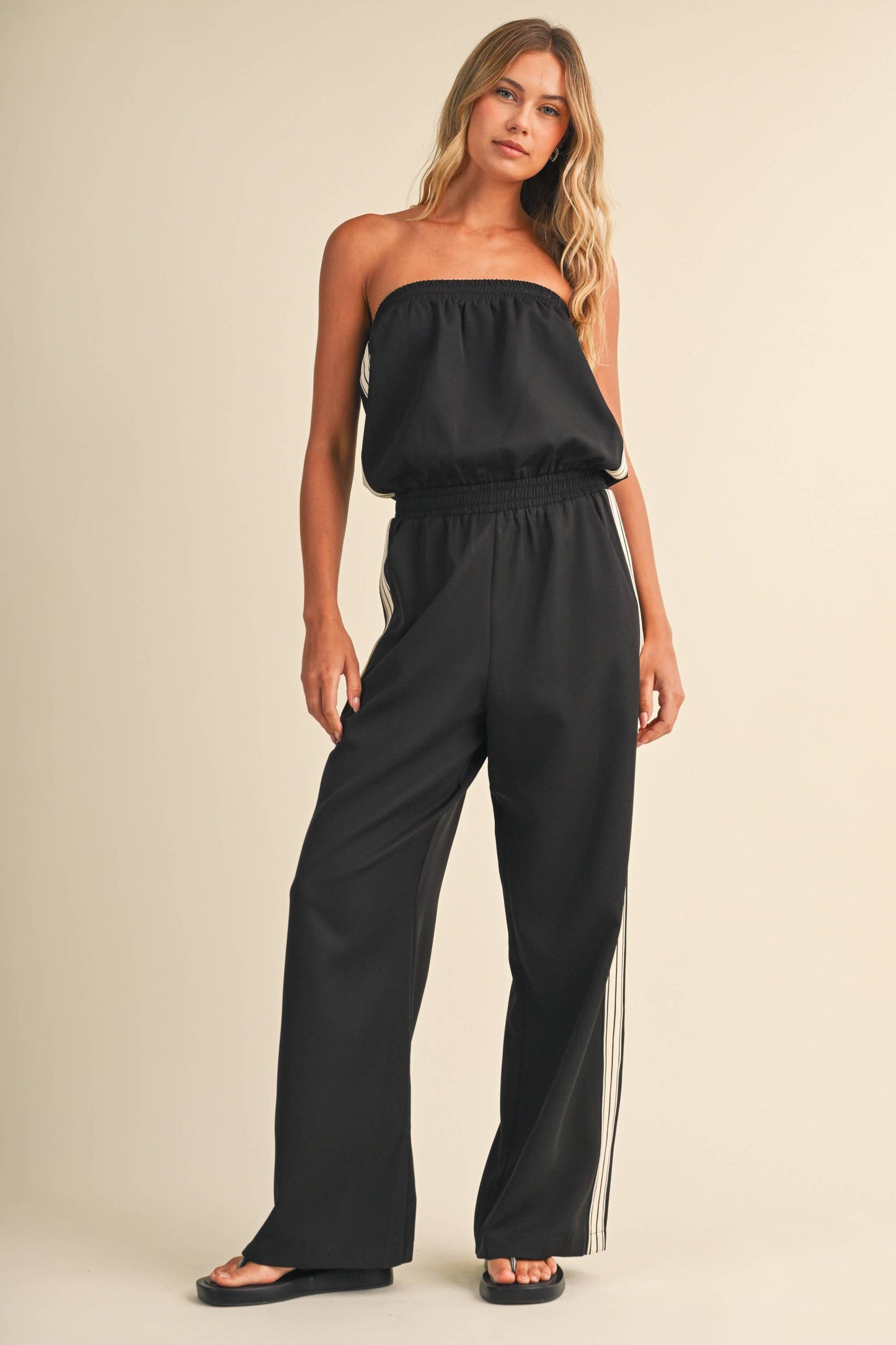 Tori Track Stripe Jumpsuit