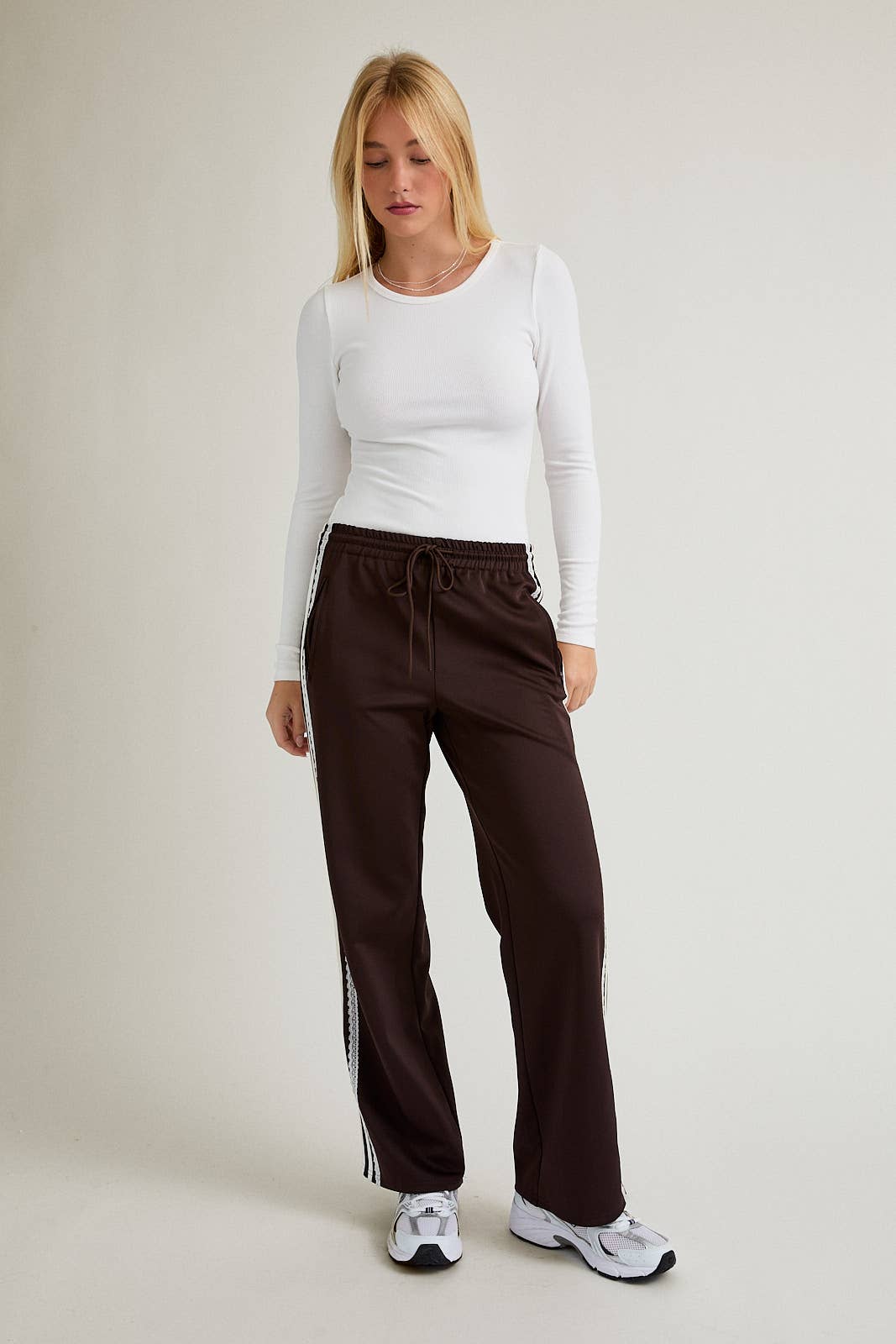 Maddie Lace Trim Track Pants