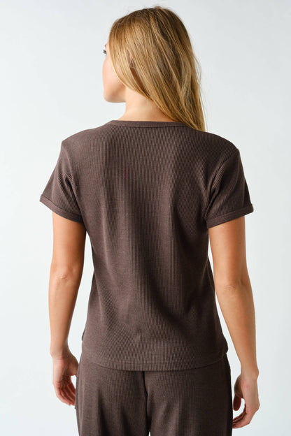 Kadi Waffle-Knit Short-Sleeve Tee