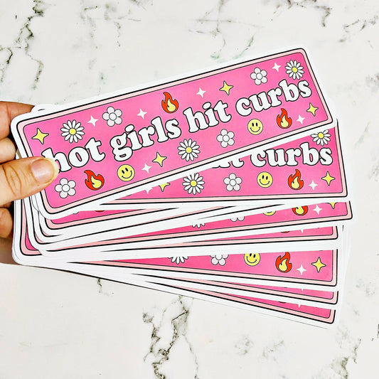 Hot Girls Hit Curbs Sticker