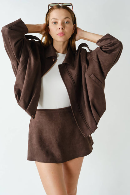 Devin Mojave Suede Finish Zip-Front Jacket