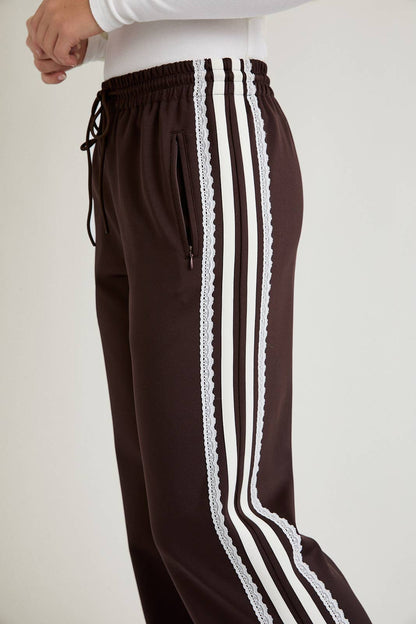 Maddie Lace Trim Track Pants