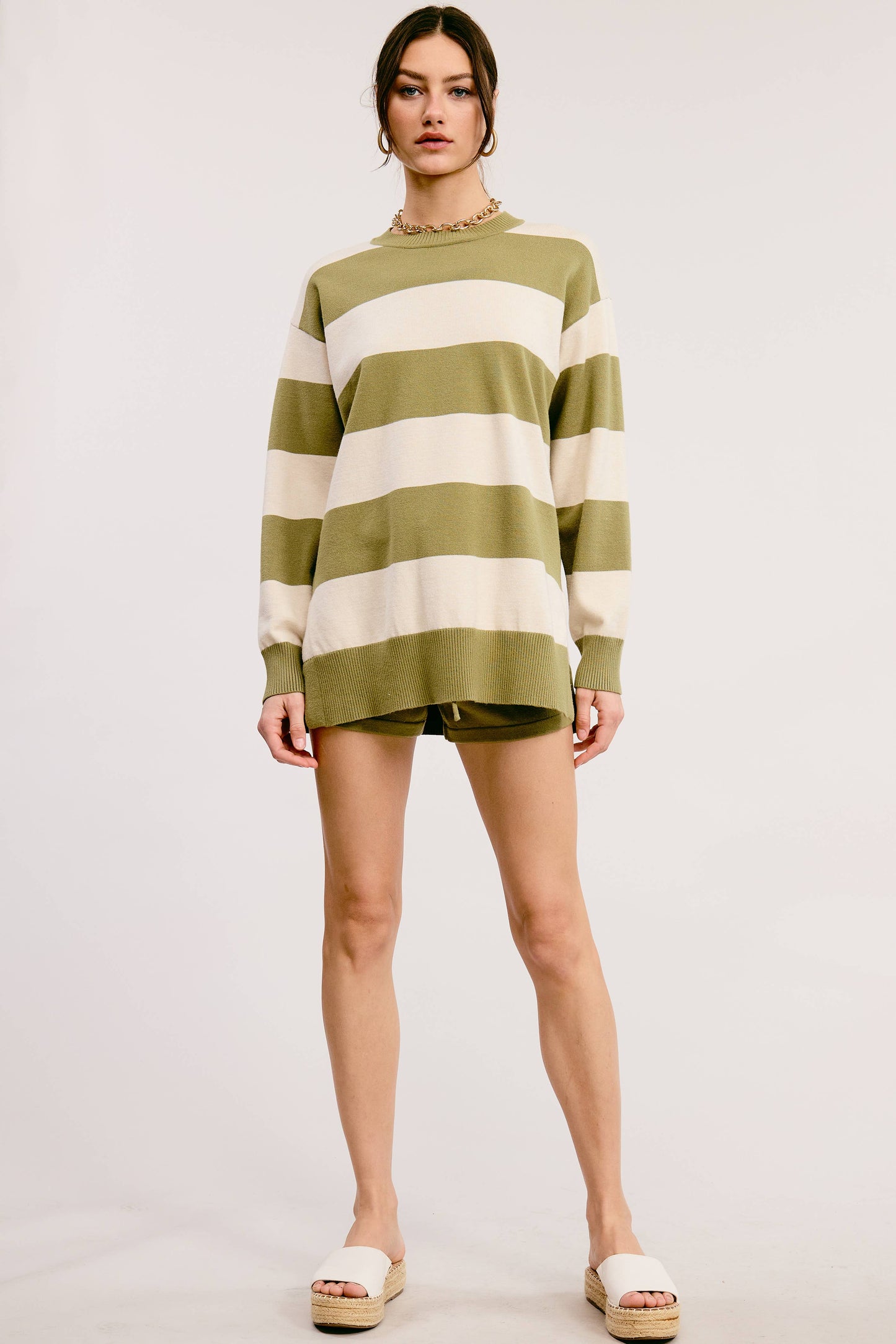 Lilly Stripe Knit Shorts Set