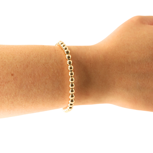 5MM Gold Beaded Bracelet | BEADED BLONDES