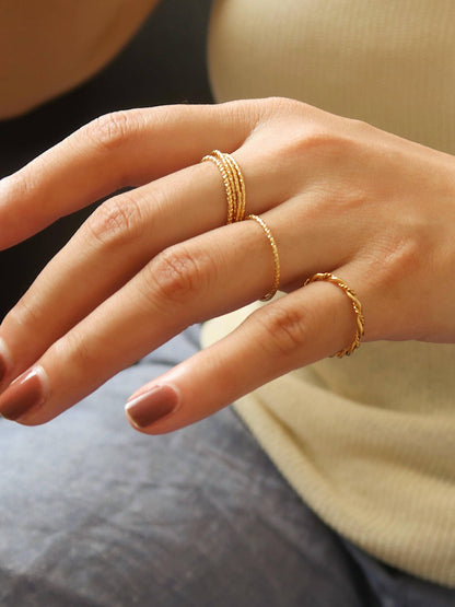 Sarah Thin Braided Ring | Waterproof Jewelry