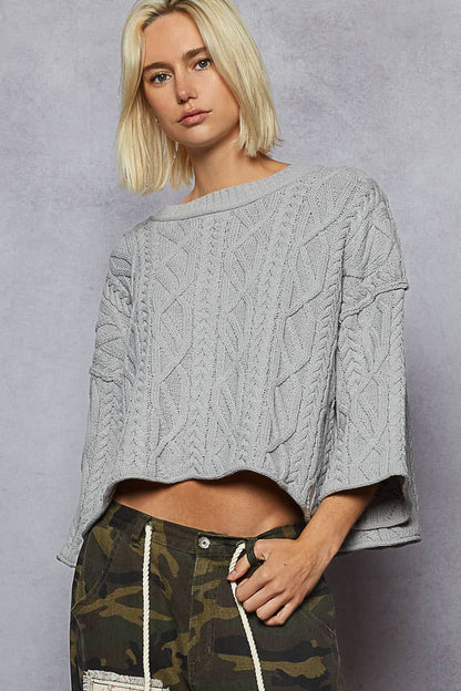Sadie Cable Knit Short Sleeve