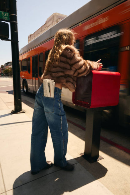 Gia Mid Rise Studded Jean