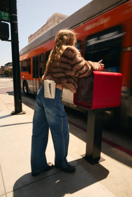 Gia Mid Rise Studded Jean