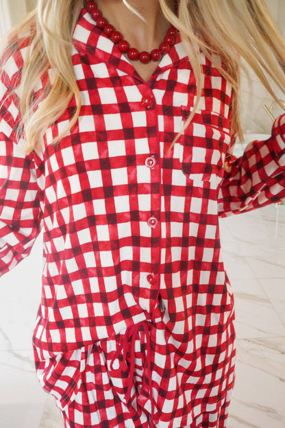 Red Gingham Pajama Set