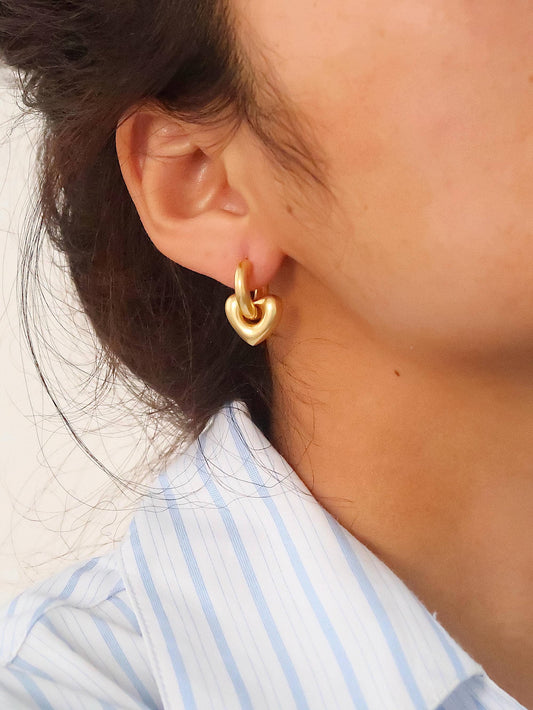 Dabria Heart Hoop Earring | Waterproof Jewelry