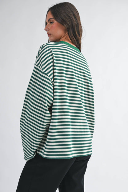Greta Oversized Stripe Long Sleeve Top