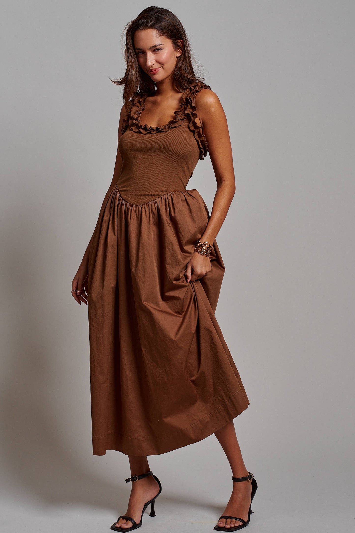 Gina Ribbed Knit Midi Dress