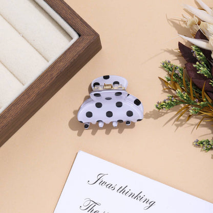 Mini Classic Polka Dot Pattern Hair Claw Clip