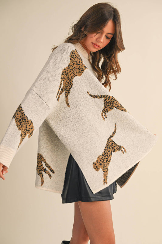 Wild About You Cheetah Mock Neck Sweater