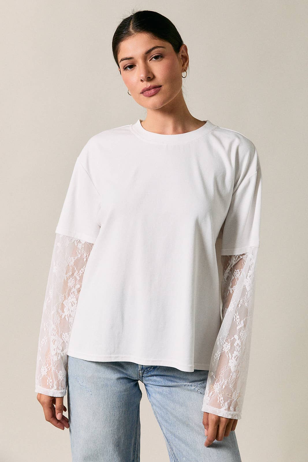 Rachel Lace Contrast Long Sleeve
