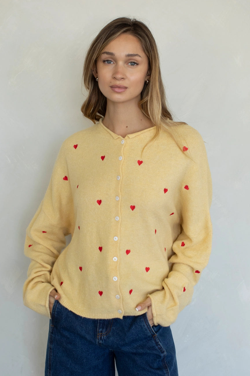 Emma Cardigan | Embroidered Hearts
