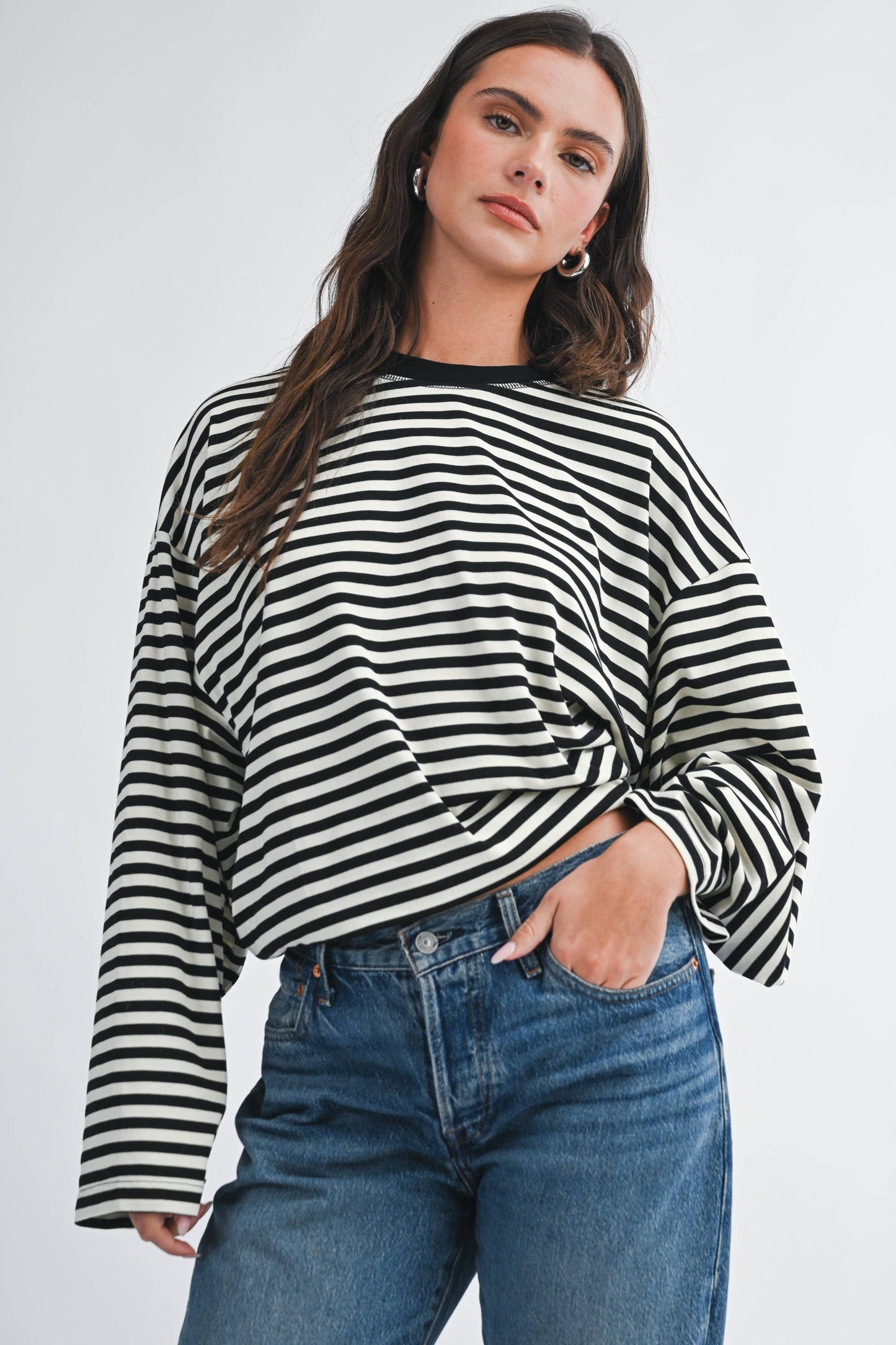 Greta Oversized Stripe Long Sleeve Top
