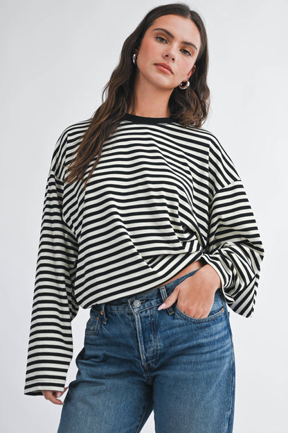 Greta Oversized Stripe Long Sleeve Top
