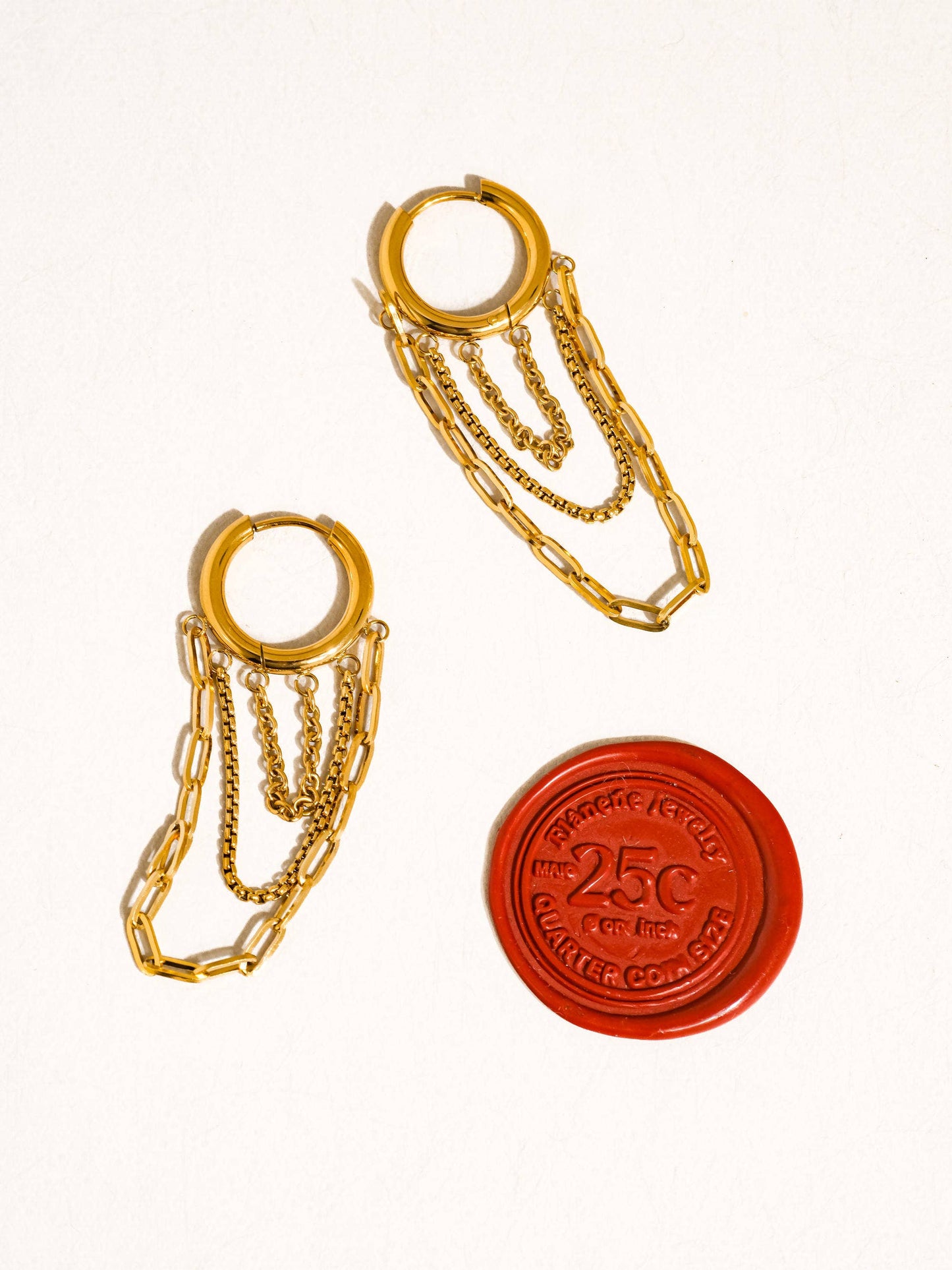 Vianne Multi Chain Drop Earrings | Waterproof Jewelry