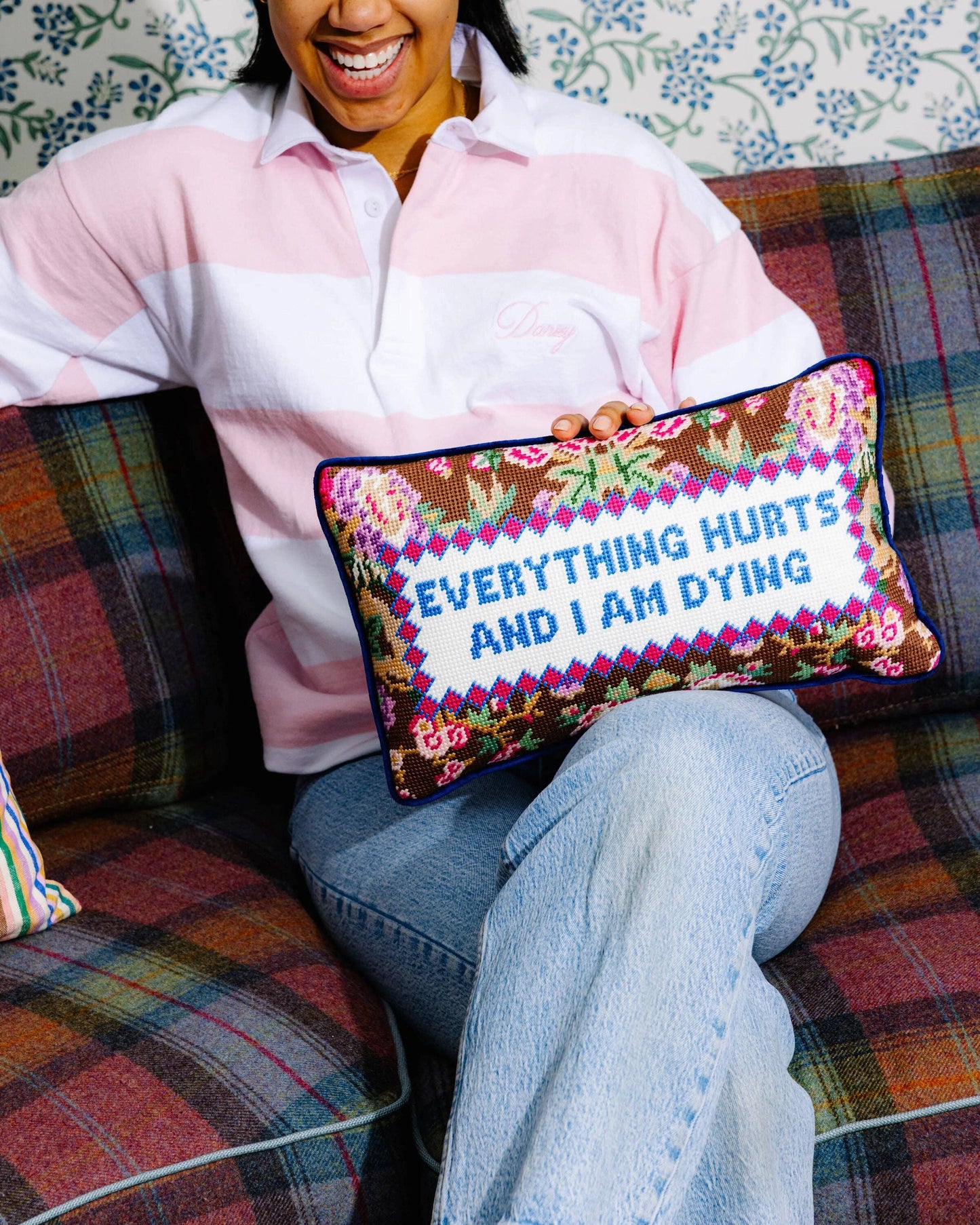 Everything Hurts | FURBISH Needlepoint Pillow