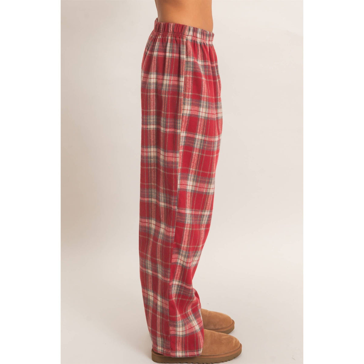 Kenzi Plaid Wide-Leg Pants