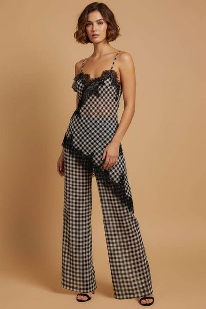 Kendall Gingham Lace Trim Set