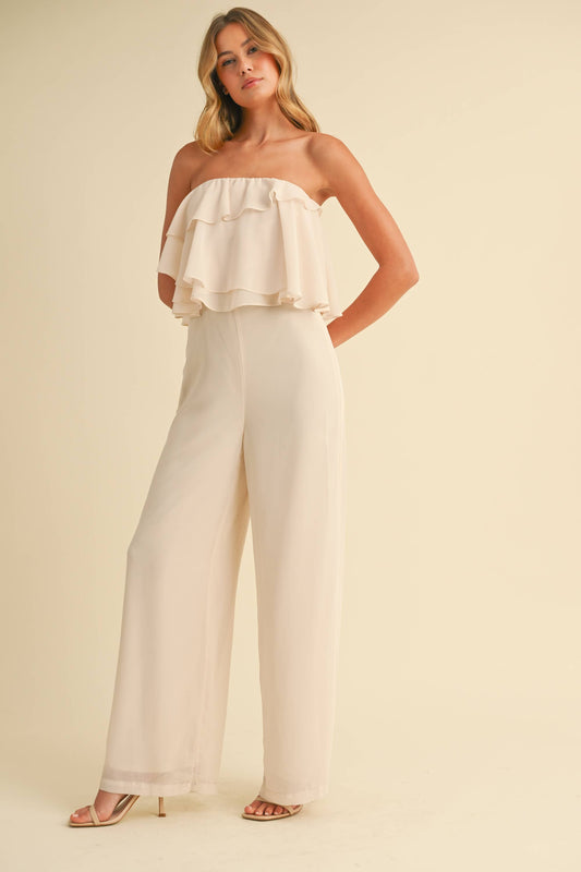 Carie Ruffle Tube Top Jumpsuit
