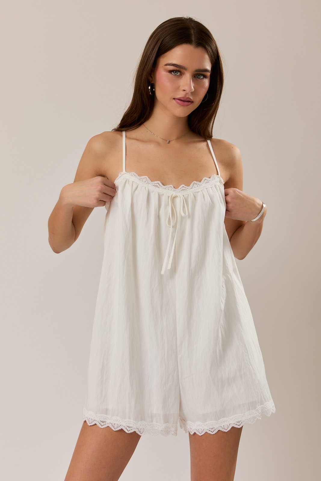 Bree Lace Trim Romper