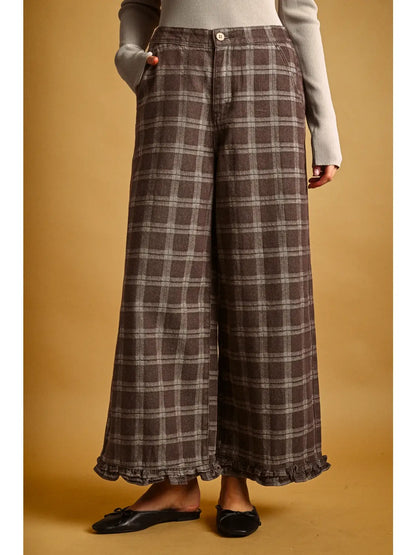 Oakley Plaid Wide-Leg Pant