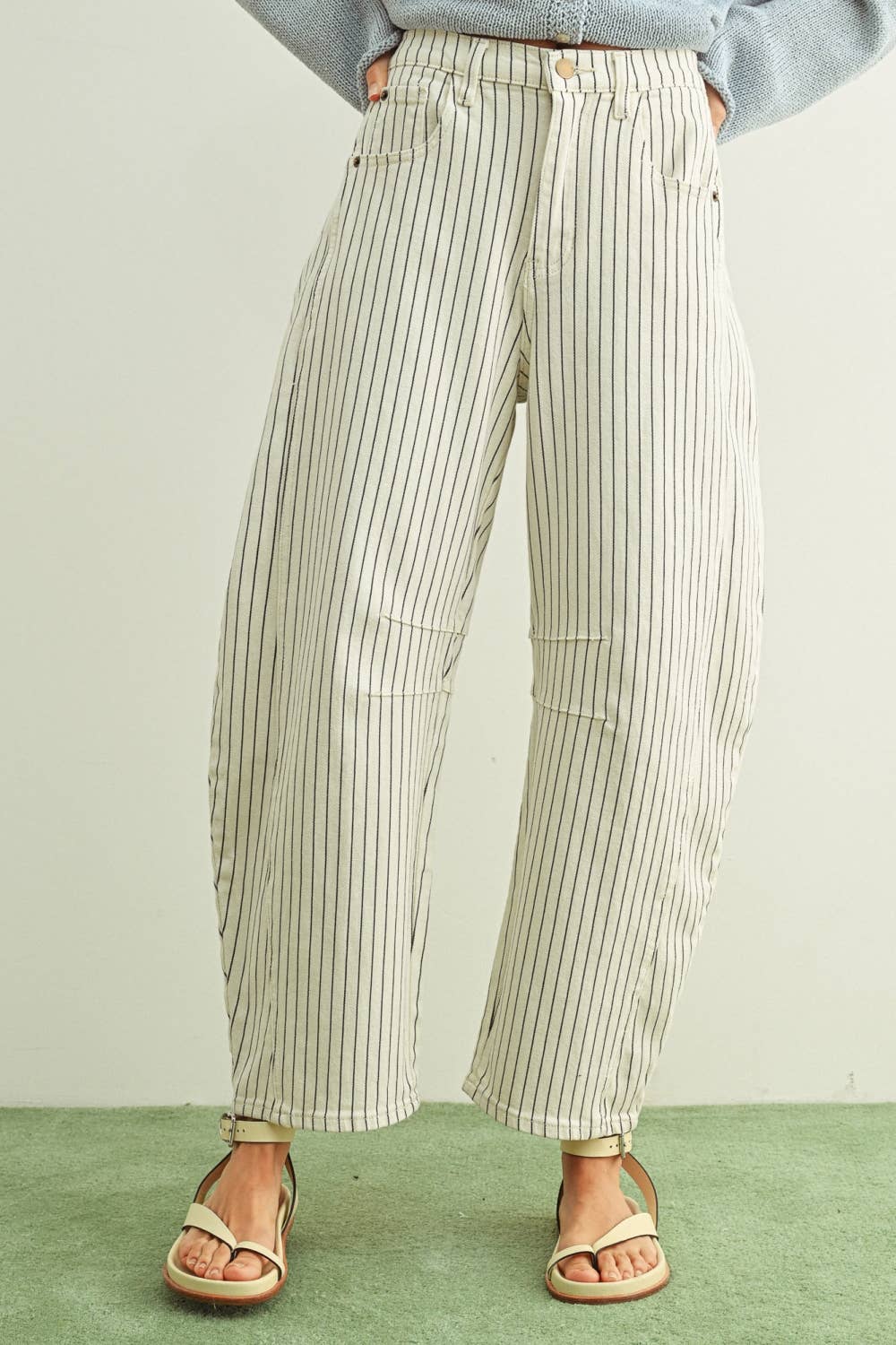 Penny Pin Stripe Barrel Pants