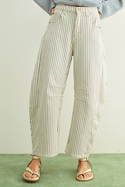 Penny Pin Stripe Barrel Pants