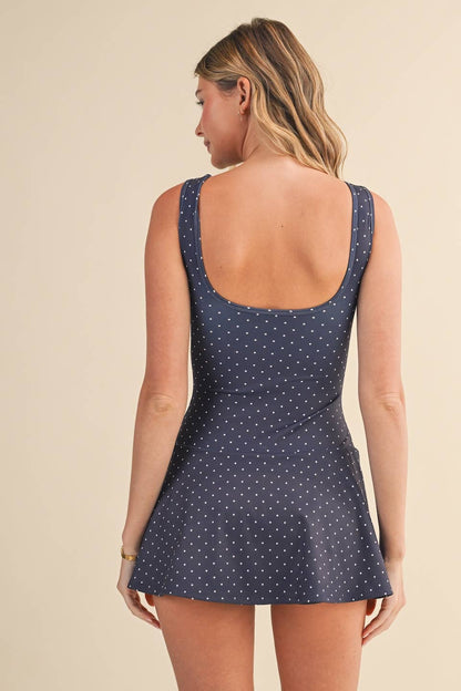 Lin Polka Dot Drop Waist Mini Dress