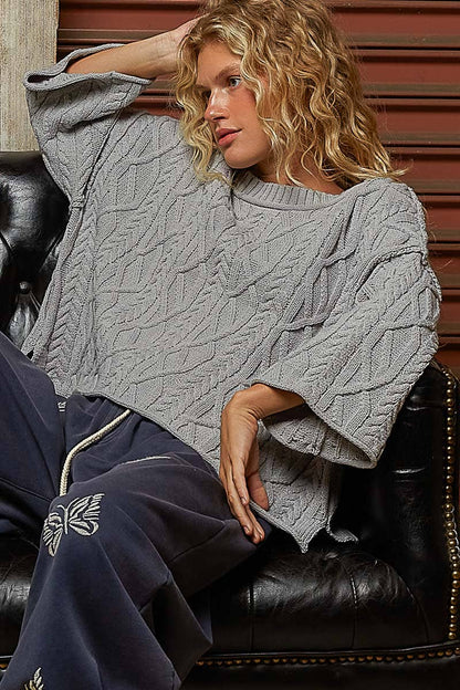 Sadie Cable Knit Short Sleeve