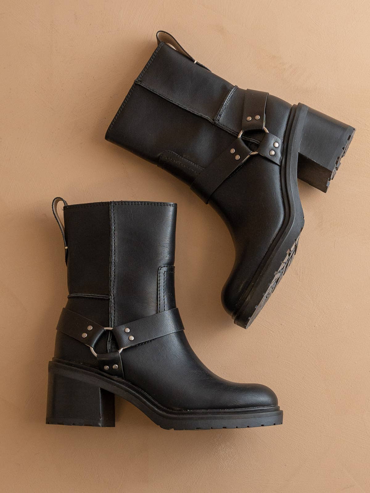 The Clyde Black Moto Ankle Boot