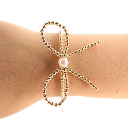 Gold Bow Bracelet | BEADED BLONDES