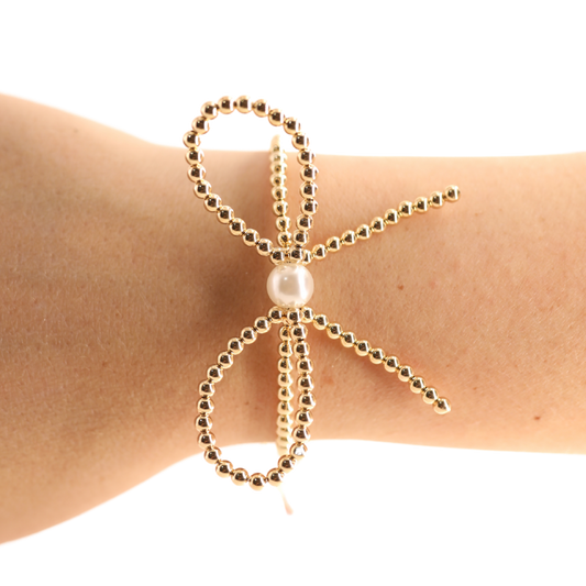 Gold Bow Bracelet | BEADED BLONDES