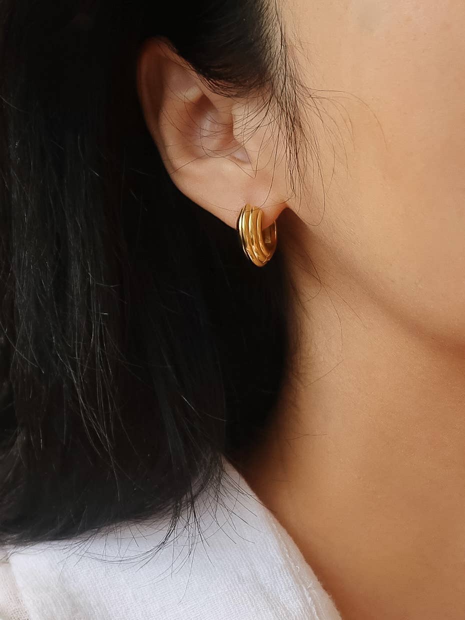 Juliette Chunky Hoop Earrings | Waterproof Jewelry