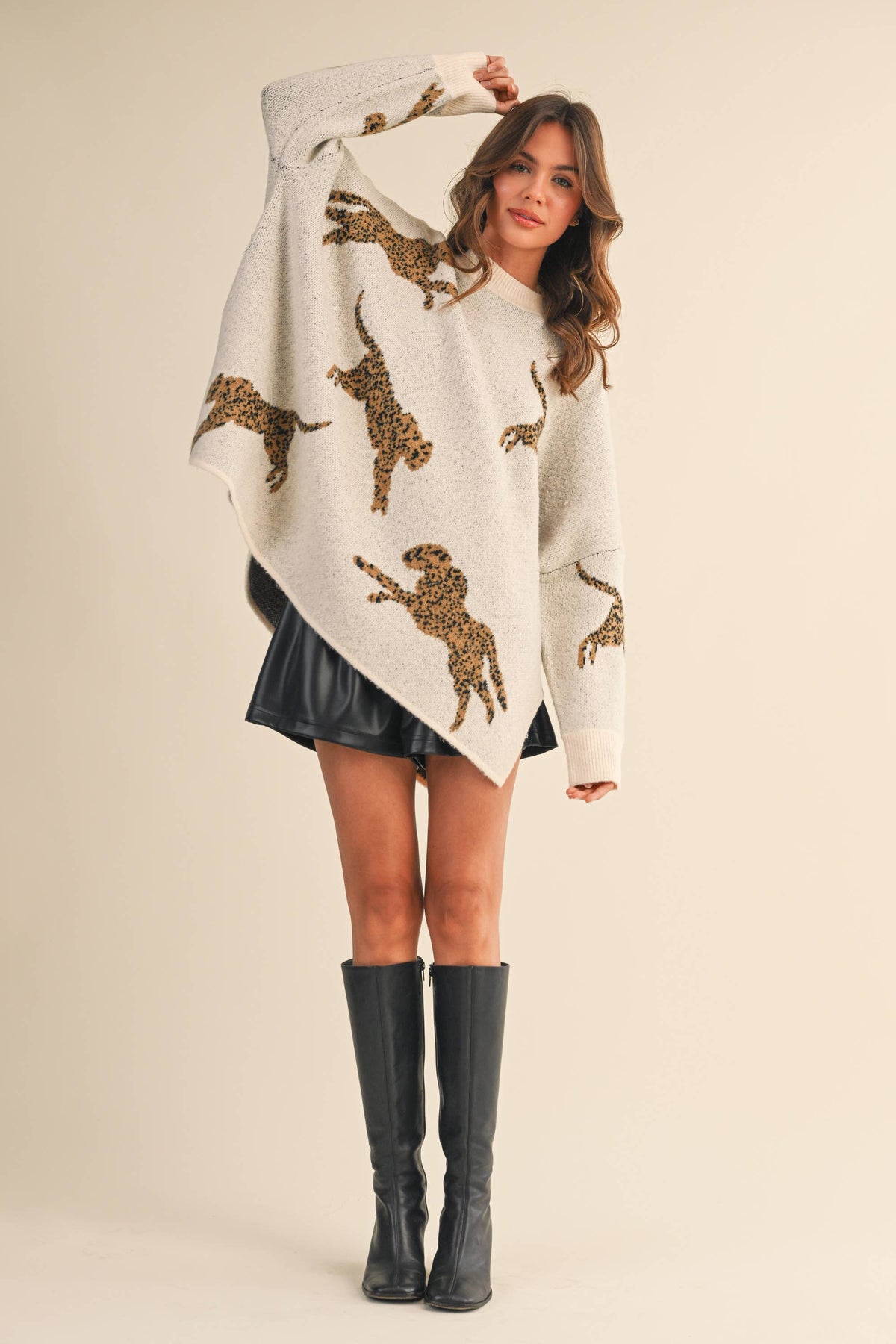 Hanna Cheetah Mockneck Sweater