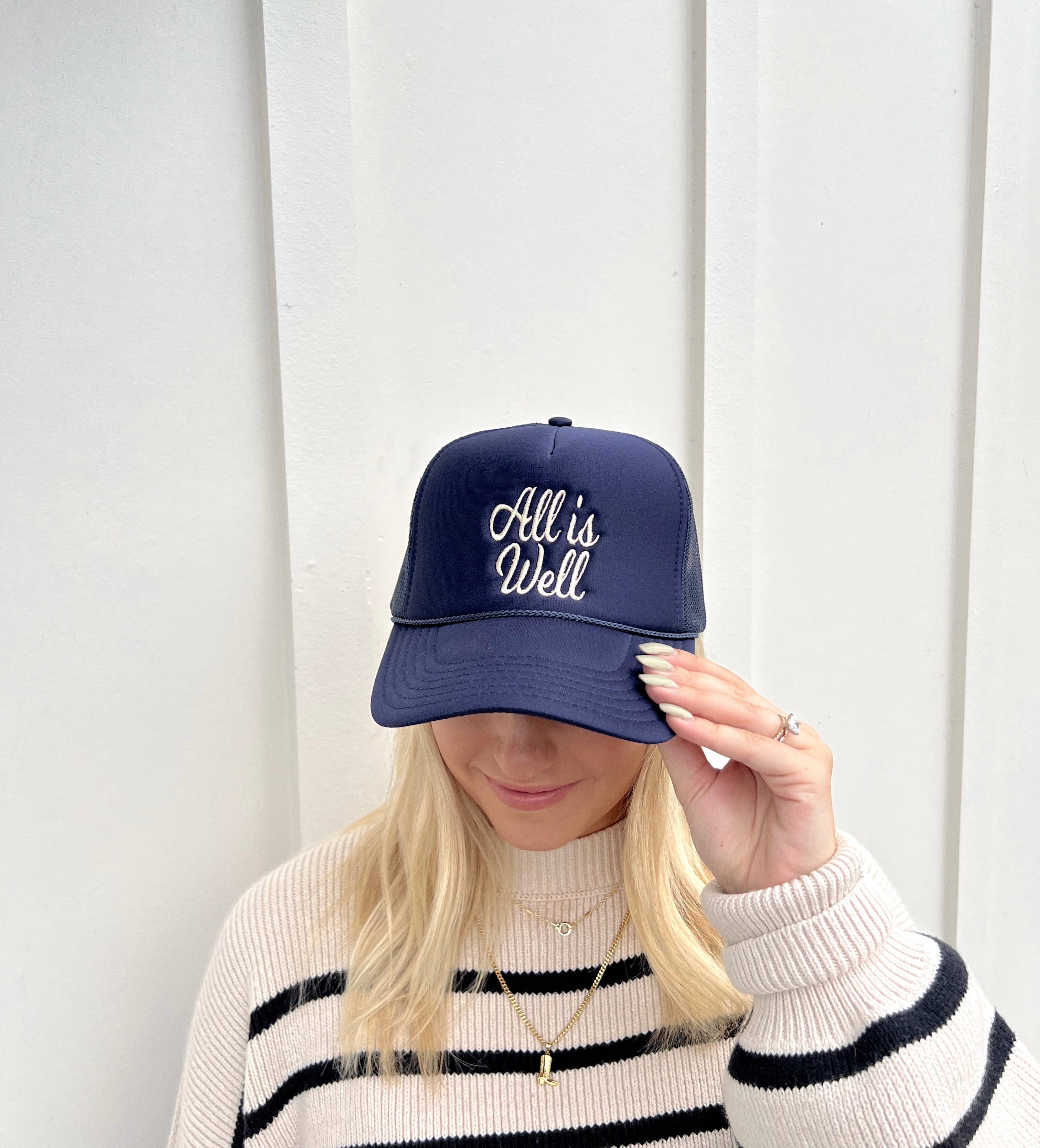 All Is Well- Embroidered Trucker Hat