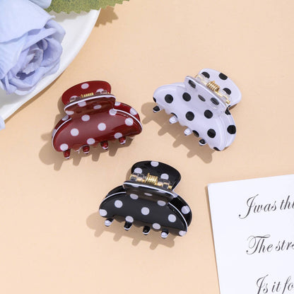 Mini Classic Polka Dot Pattern Hair Claw Clip