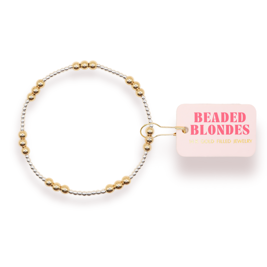 ILY Bracelet in Silver with Gold | BEADED BLONDES