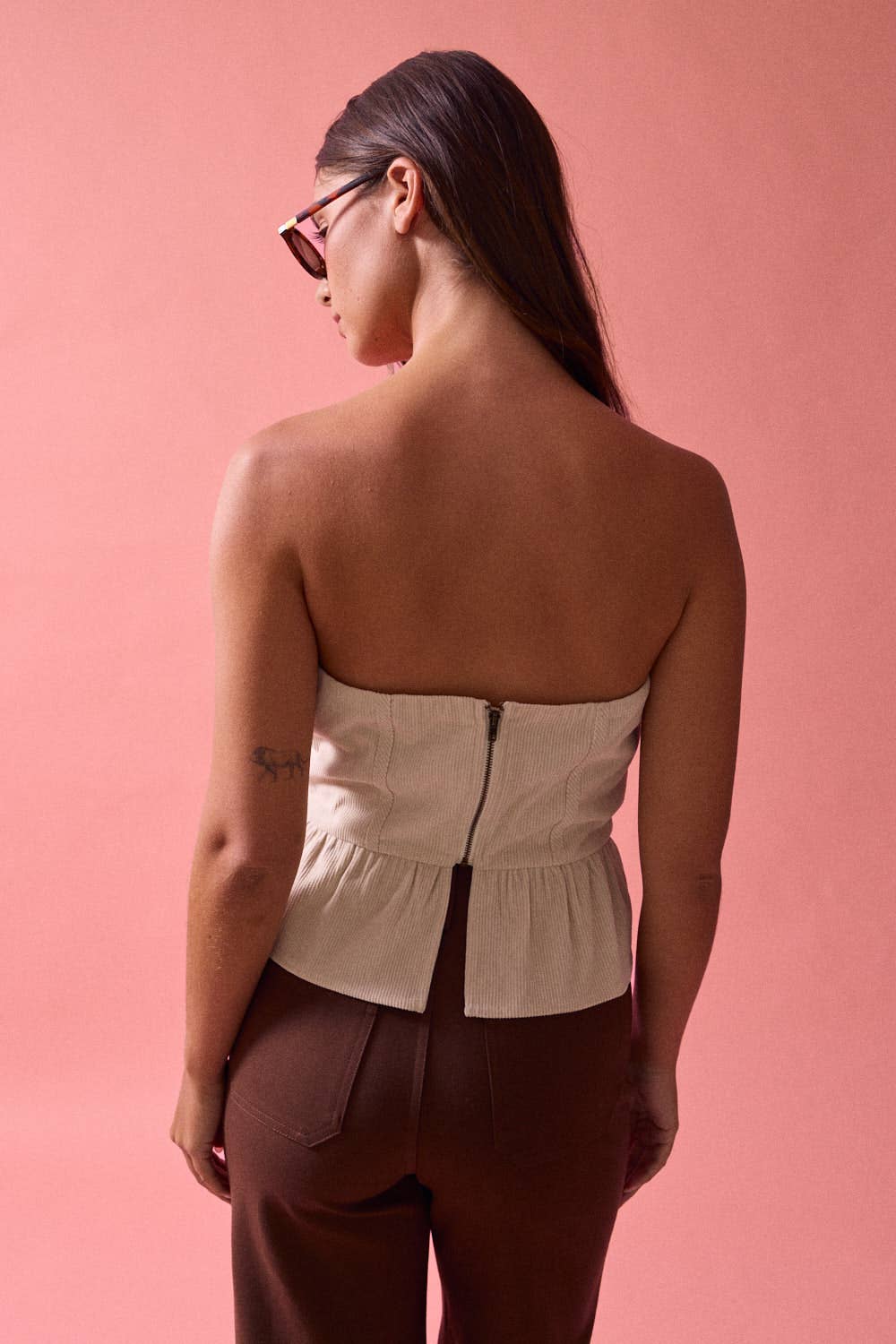 Faye Strapless Corset Peplum Top