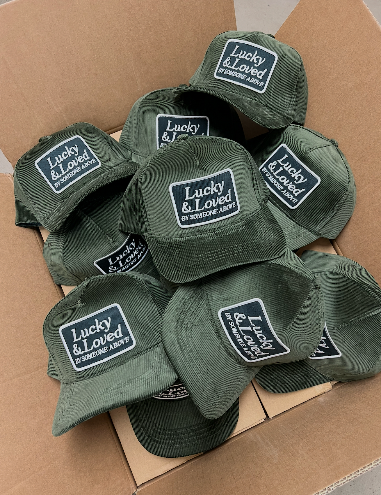 Lucky & Loved By Someone Above Corduroy Hat