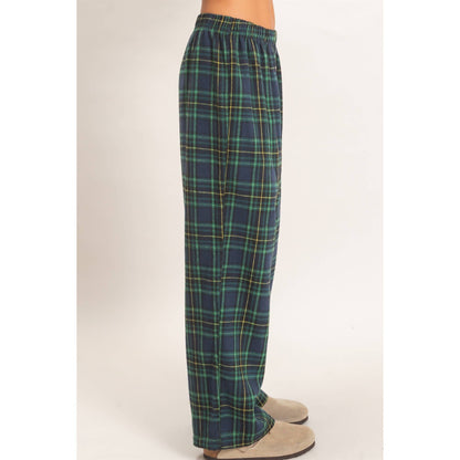 Kenzi Plaid Wide-Leg Pants
